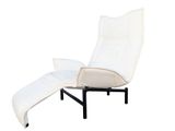 an image of a white lounge chair with a foot rest