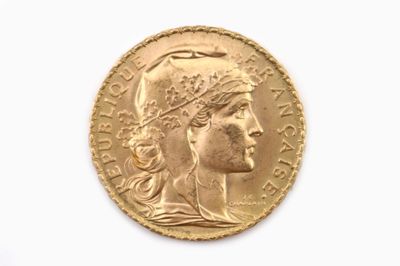 l'image d'une pièce d'or sur laquelle figure une tête de femme