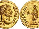 a gold coin with an image of a man on it