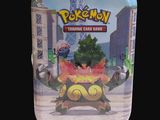 a pokemon trading card game in a plastic container