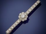an art deco diamond bar broochle