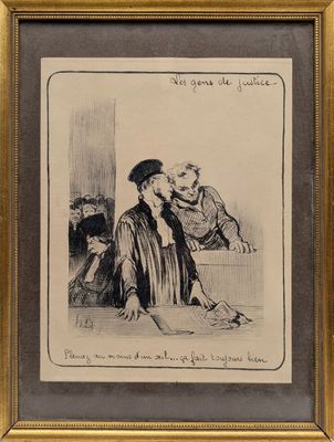 un dessin en noir et blanc représentant un homme assis à une table
