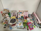 a table with a lot of craft supplies on it