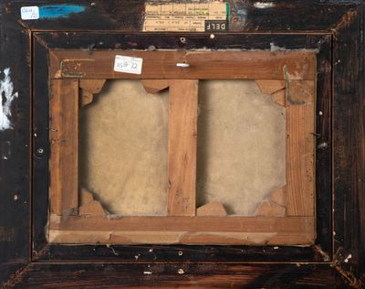 une vieille photo représentant un cadre contenant une feuille de papier