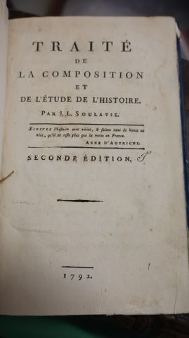 SOULAVIE: Traité de composition et de l’étude de l’histoire. 1792...