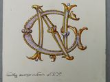 une image représentant un dessin de la lettre « n » en doré et violet