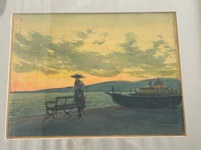 Tony MINARTZ (1873-1944) Elégante sur le port de Nice