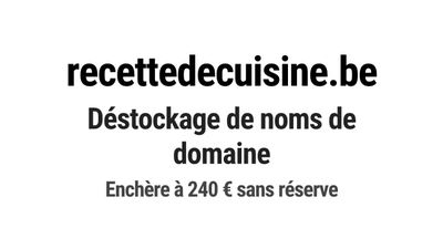 Nom de domaine recettedecuisine.