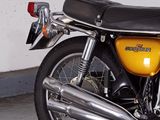 a motorcycle that is parked in a garage