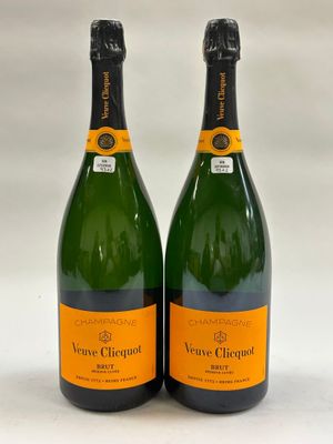 deux bouteilles de champagne sur fond blanc