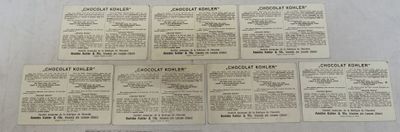 Lot de six cartes de baseball vintage des années 1950, avec les noms des équipes