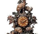 une horloge posée sur une table