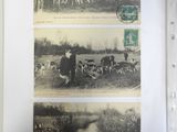 an old black and white photo of horses and people in a field