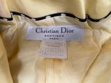 christian dior yellow silk dress with black trim