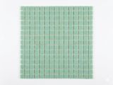 carreaux de mosaïque en verre vert à pois blancs