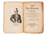 an old book with a drawing of a man in a top hat