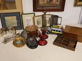 a table with a lot of items on it