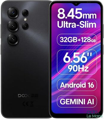 l'arrière d'un smartphone noir, avec un écran sur lequel apparaissent l'appareil photo et la face arrière du téléphone