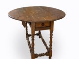 an old wooden table with a drawer underneath it on a white background