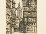 une photo représentant un dessin d'une rue dans une ville