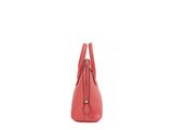 a red handbag on a white background