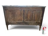 a wooden chest with a marble top on a white background