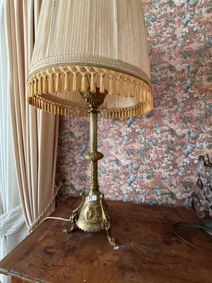 Ancien pique-cierge monté en lampe - H.