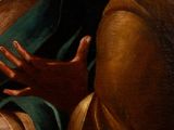 an image of a painting of a man with a beard and a green robe