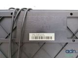 a close up of a laptop with a barcode on it