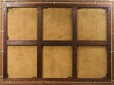 a picture of an old wooden frame with a window in it