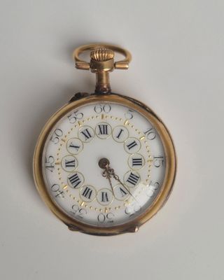 Montre de col en or jaune 18k 750 millièmes à mouvement méca…