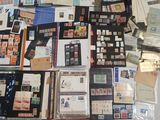 many different types of stamps on the table