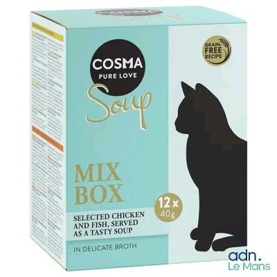 Coffret de préparation pour soupe « Pure Love » de Cosmaa, au poulet et au poisson