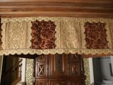 a picture of a bed room with a canopy over it