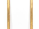 an antique gold frame with a white background