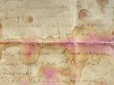 a piece of paper with writing on it sitting on a table