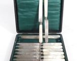 a case with a set of knives in it