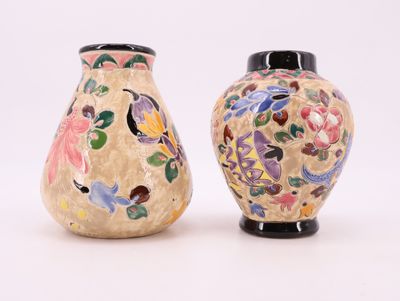 Alain MAUNIER à Vallauris Lot de deux vases en faïence émail…