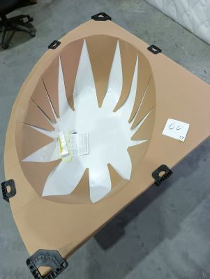 a table that has a paper cut out of it