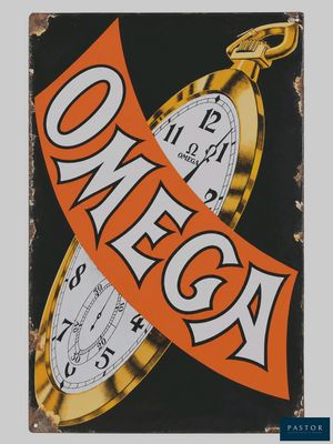 un panneau orange et blanc sur lequel figure l'image d'une horloge