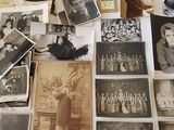 several old black and white photographs of women and children