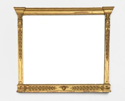 MIROIR En bois doré néoclassique flanqué de deux termes fémi… - Photo 1