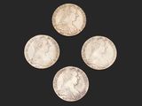 quatre souverains d'argent datant du règne de George IV