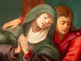 an image of a painting of a woman holding a baby
