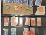 a picture of a collection of stamps on display in a case