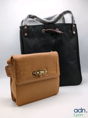 leather handbags are lined up and ready to be used