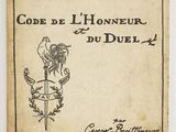 an old book with a drawing of a rooster on it