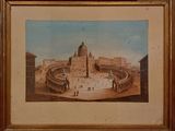 une vieille photo d'un bâtiment sur lequel se trouve une horloge