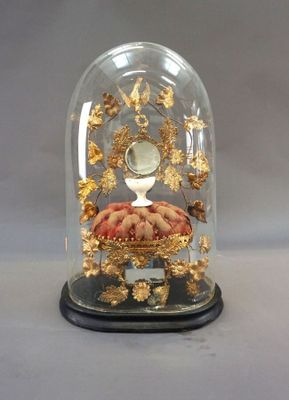 GLOBE DE MARIEE en verre bombé avec intérieur en laiton repo…