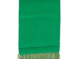 a green scarf with fringes on a white background